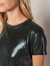 Mos Mosh Nivola O-neck Metallic Tee - Dark Pine