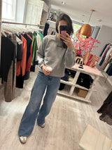 Ichi Merella Brushed Sweatshirt - Grey Melange