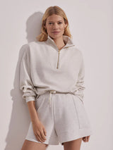 Varley Hawley Half Zip Sweat - Ivory Marl
