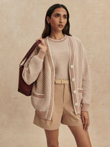Varley Tarran Stitch Knit Cardigan - Light Taupe