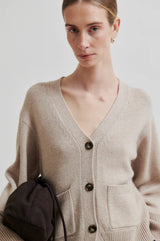 Second Female Alpha Knit Fitted Cardigan - Beige Melange