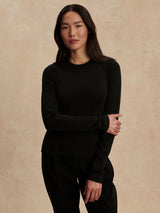Varley Edna Long Sleeve Fitted Tee - Black