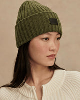 Varley Elva Chunky Rib Beanie - Mid Olive Marl