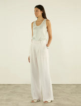 With Nothing Underneath Rampling Linen Trouser - Ivory