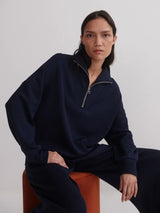 Varley Hawley Half Zip Sweat - Navy