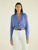 With Nothing Underneath The Boyfriend Linen - Lapis Blue