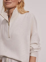 Varley Hawley Half Zip Sweat - Ivory Marl