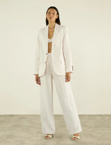 With Nothing Underneath Rampling Linen Trouser - Ivory