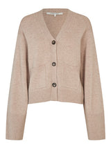 Second Female Alpha Knit Fitted Cardigan - Beige Melange