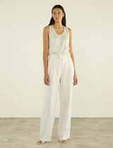 With Nothing Underneath Rampling Linen Trouser - Ivory