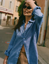 With Nothing Underneath The Boyfriend Linen - Lapis Blue