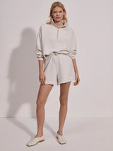 Varley Hawley Half Zip Sweat - Ivory Marl