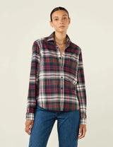 With Nothing Underneath The Classic Fine Brushed Shirt - White & Red Check