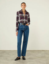 With Nothing Underneath The Classic Fine Brushed Shirt - White & Red Check