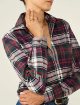 With Nothing Underneath The Classic Fine Brushed Shirt - White & Red Check