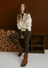 Varley Sigrid Fairisle Half Zip Knit - Whitecap Grey