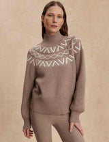 Varley Marcie Fairisle Yoke Knit - Light Taupe Marl