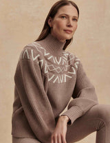 Varley Marcie Fairisle Yoke Knit - Light Taupe Marl