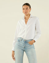 With Nothing Underneath The Classic Oxford Shirt - White