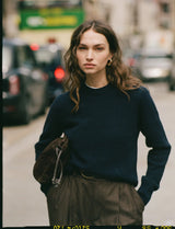 With Nothing Underneath Mull Crew - Navy Blue