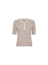 Mos Mosh Aliz Caliz Stripe SS Knit - Cabernet