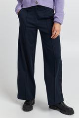 ICHI Kate Office Wide Trousers - Total Eclipse