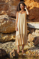 Poppy Field Alia Maxi Dress - Pistachio Dot