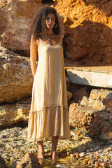 Poppy Field Alia Maxi Dress - Pistachio Dot