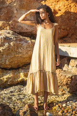 Poppy Field Alia Maxi Dress - Pistachio Dot