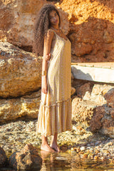 Poppy Field Alia Maxi Dress - Pistachio Dot