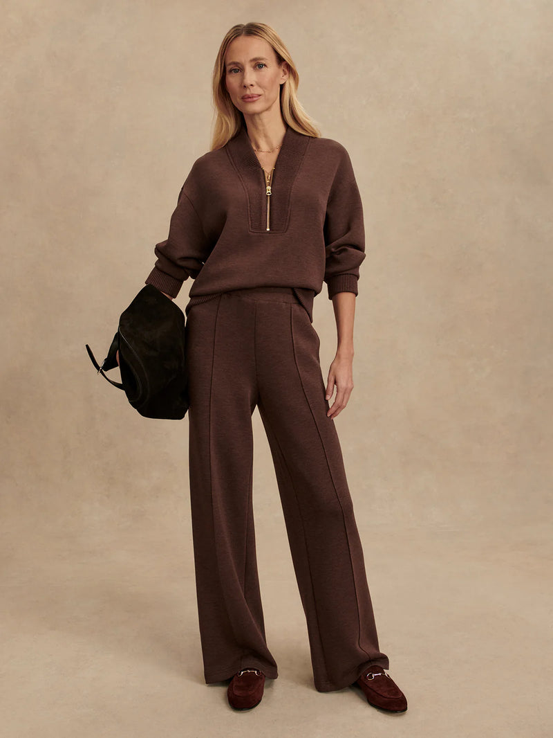 Varley Sally Half Zip Sweat - Coffee Bean Marl