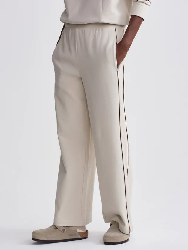 Varley Brushed Rib Wide Leg Pant 28 - Cement Marl/Bitter Chocolate
