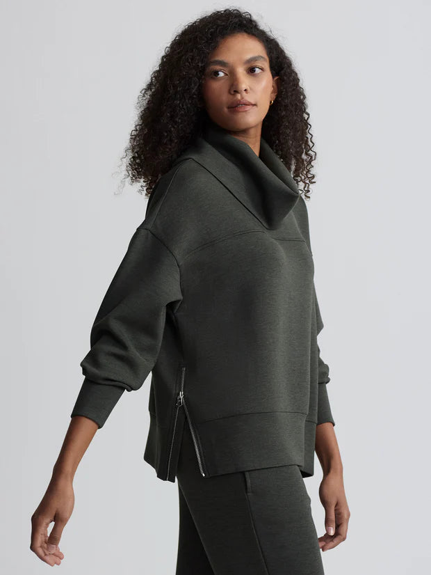 Varley Priya Longline Sweat - Olive Marl