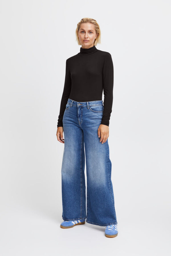 Ichi Philuca LS Roll Neck - Black