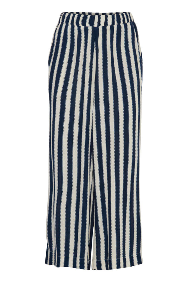 Ichi Marrakech Trousers - Total Eclipse Stripe