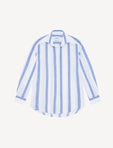 With Nothing Underneath The Boyfriend Weave - Ocean Blue Stripe