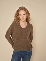 Mos Mosh Thora V-neck Knit - Rain Drum