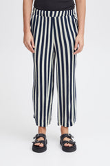 Ichi Marrakech Trousers - Total Eclipse Stripe