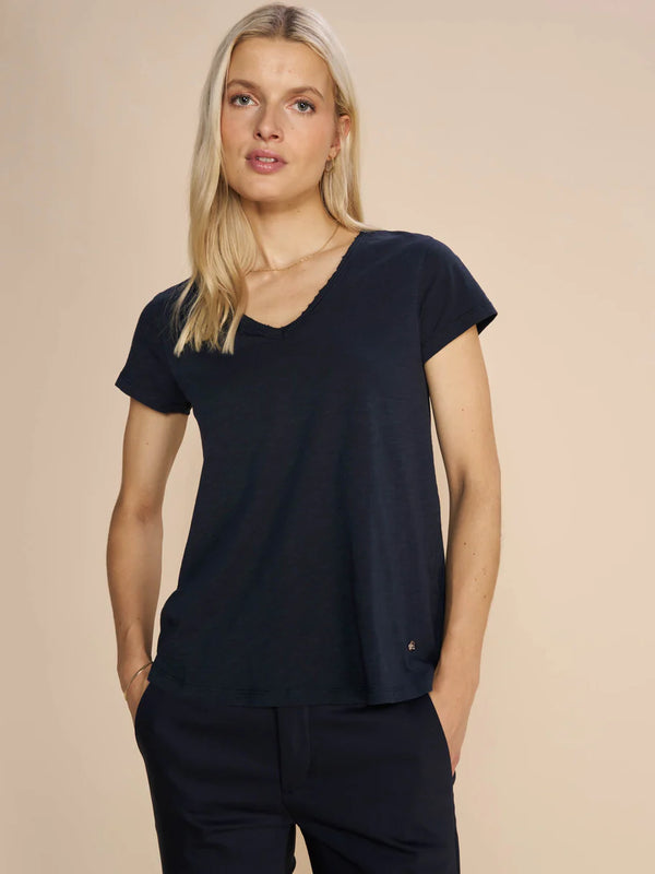 Mos Mosh Tulli V-SS Basic Tee - Salute Navy