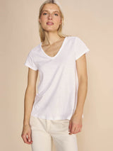 Mos Mosh Tulli V-SS Basic Tee - White