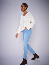 Mos Mosh Bine LS V-Neck Knit - Ecru