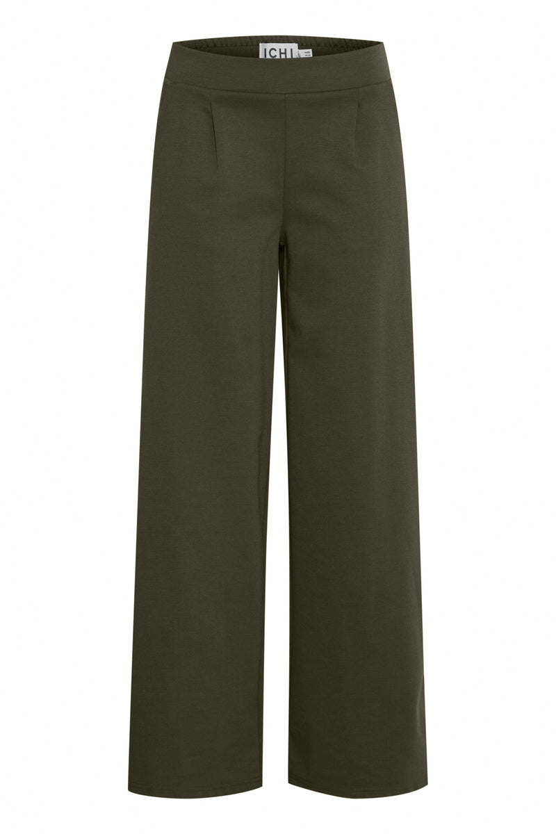 Ichi Kate Wide Trousers - Forest Night
