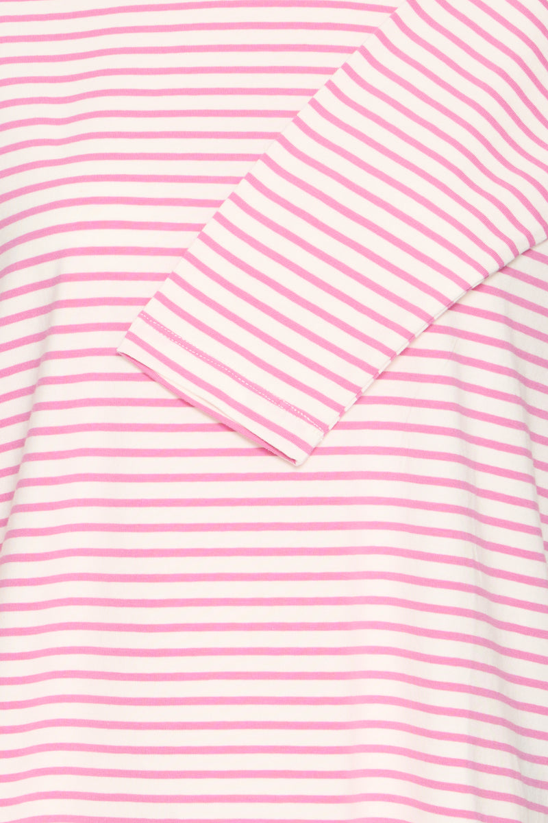 Ichi Mira LS2 T-shirt - Cloud Dancer/Pink Stripe