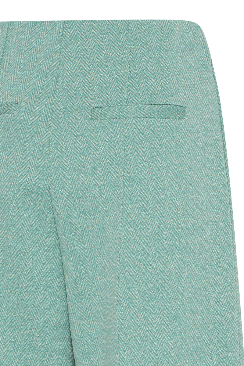 Ichi Kate Jacquard Pants - Beryl Green/Almond