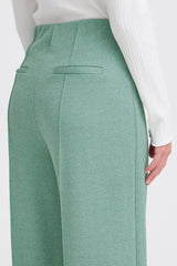 Ichi Kate Jacquard Pants - Beryl Green/Almond