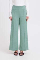 Ichi Kate Jacquard Pants - Beryl Green/Almond