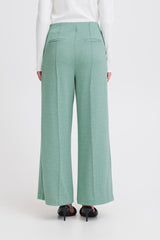 Ichi Kate Jacquard Pants - Beryl Green/Almond