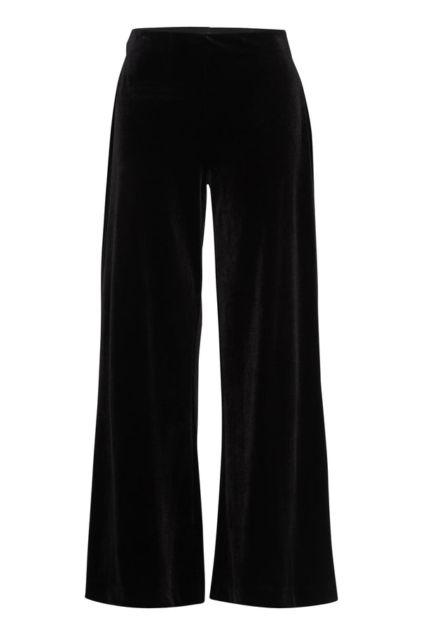 Ichi Velvetty Pant - Black