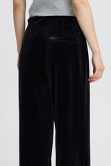 Ichi Velvetty Pant - Black