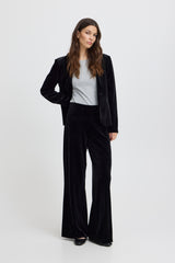 Ichi Velvetty Pant - Black